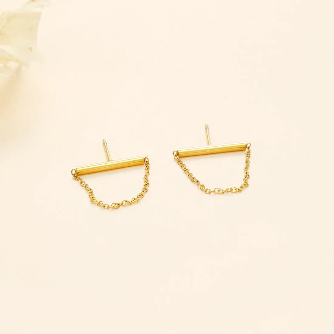 Boucles d'oreilles barre et chaîne Lina shop