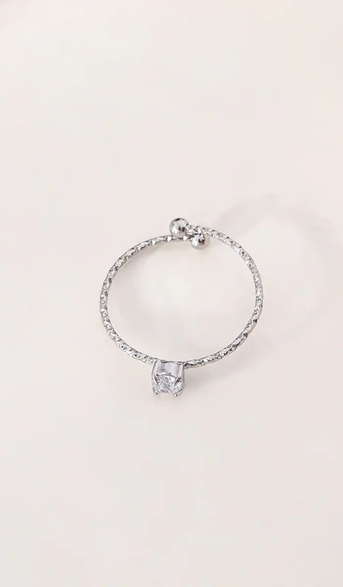 Bague argentée à strass Lina shop
