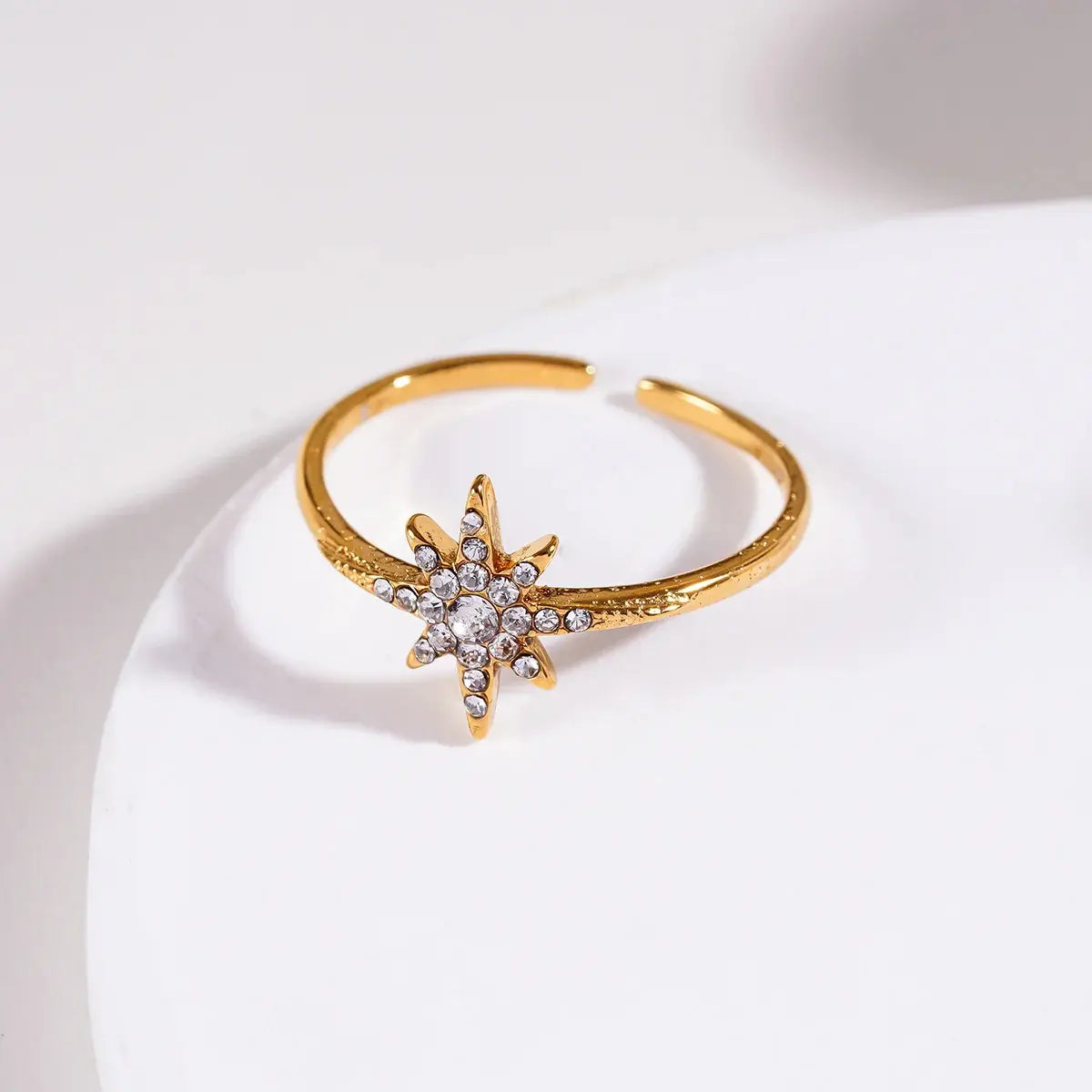 Bague dorée étoile à strass ajustable Lina shop