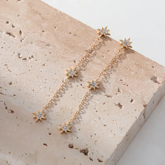 Boucles d'oreille triple étoiles pendantes Lina shop