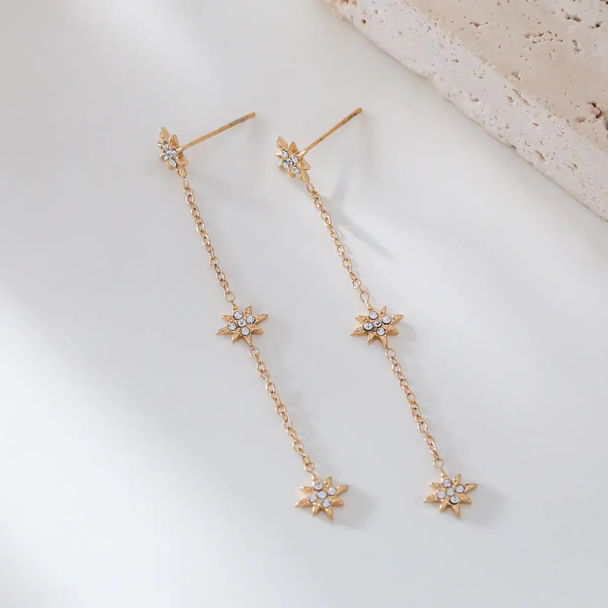 Boucles d'oreille triple étoiles pendantes Lina shop
