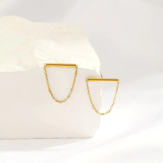 Boucles d'oreilles barre et chaîne Lina shop