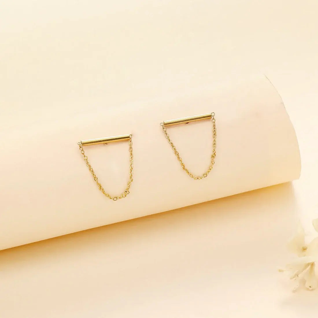 Boucles d'oreilles barre et chaîne Lina shop