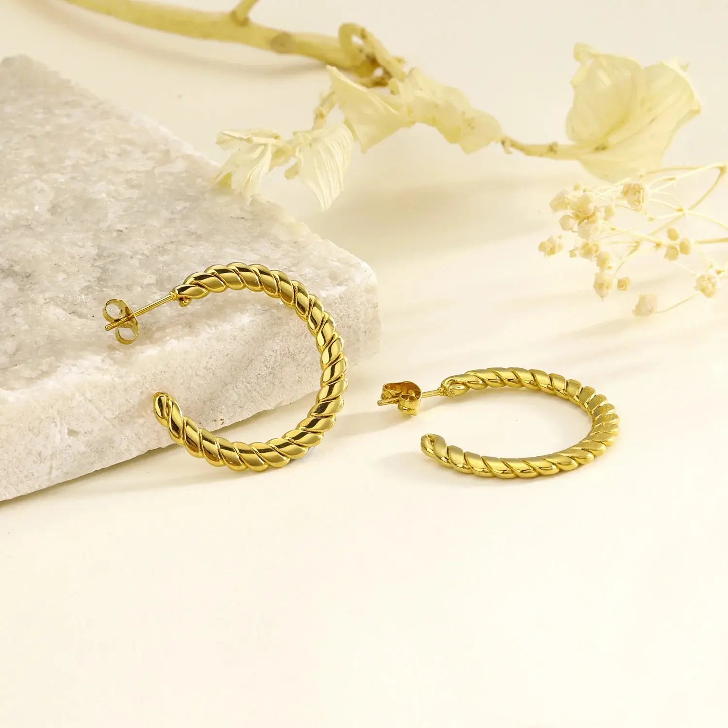 Boucles d'oreilles créoles dorées Lina shop