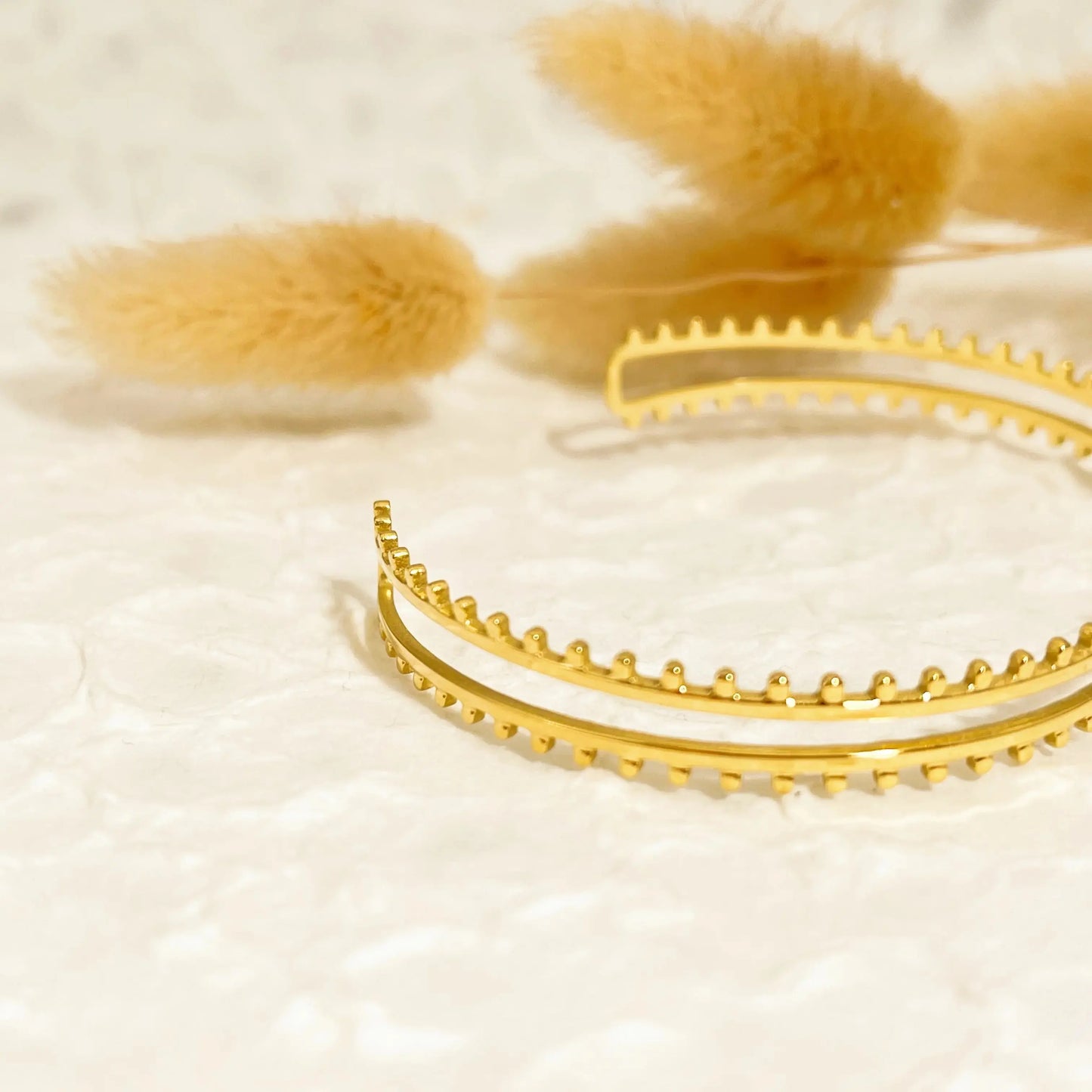 Bracelet ajustable jonc doré double ligne Lina shop