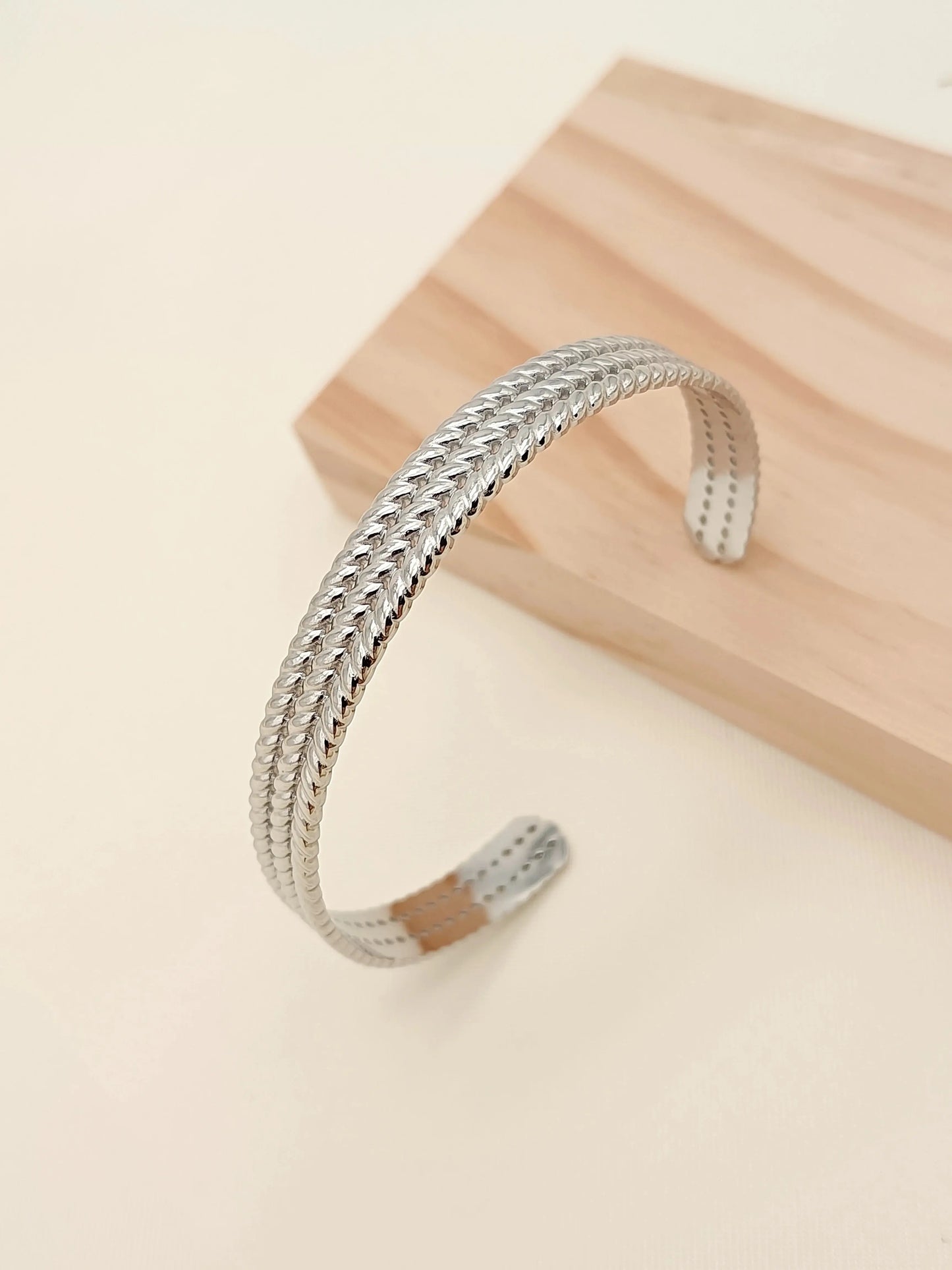 Bracelet jonc argenté ajustable Lina shop