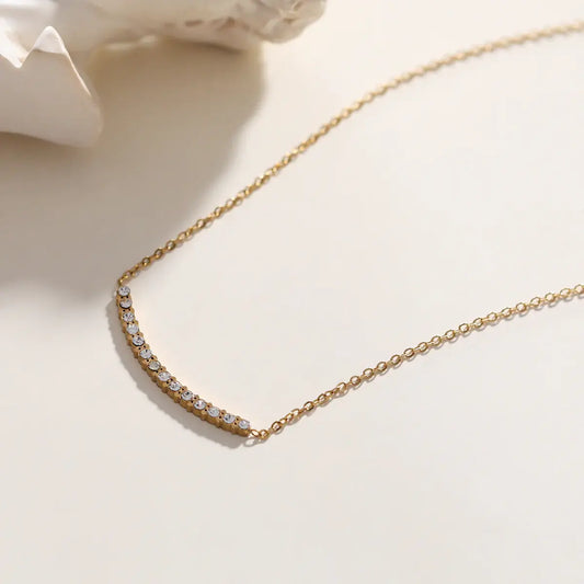 Collier chaîne dorée avec barre en strass Lina shop