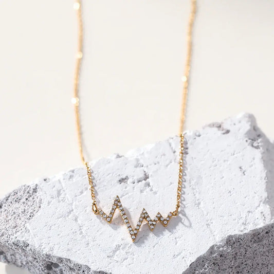 Collier chaîne dorée avec pendentifs ECG Lina shop
