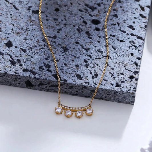Collier chaine dorée strass Lina shop