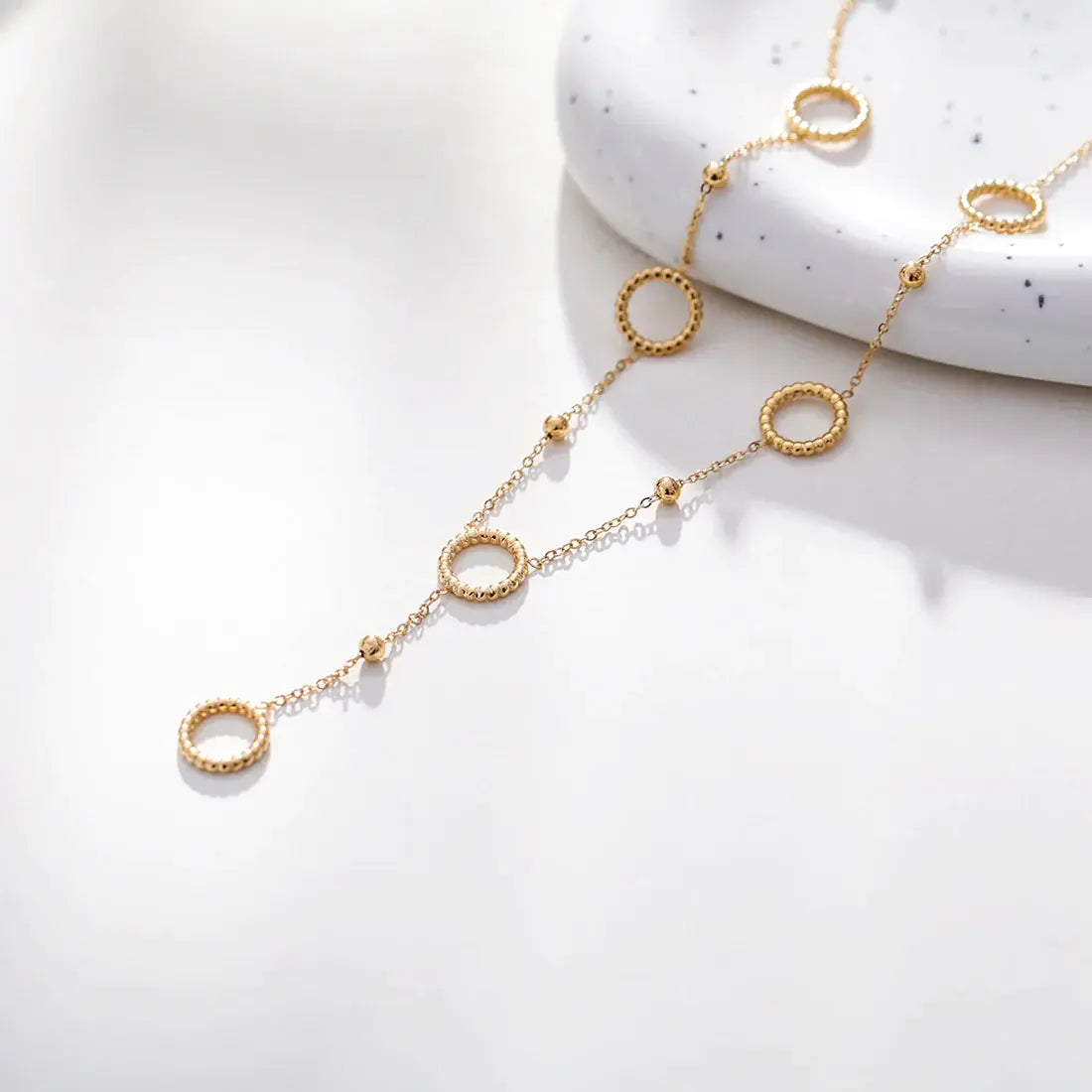Collier doré avec multi cercle en Y Lina shop