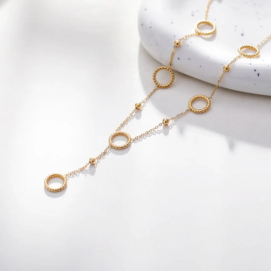 Collier doré avec multi cercle en Y Lina shop