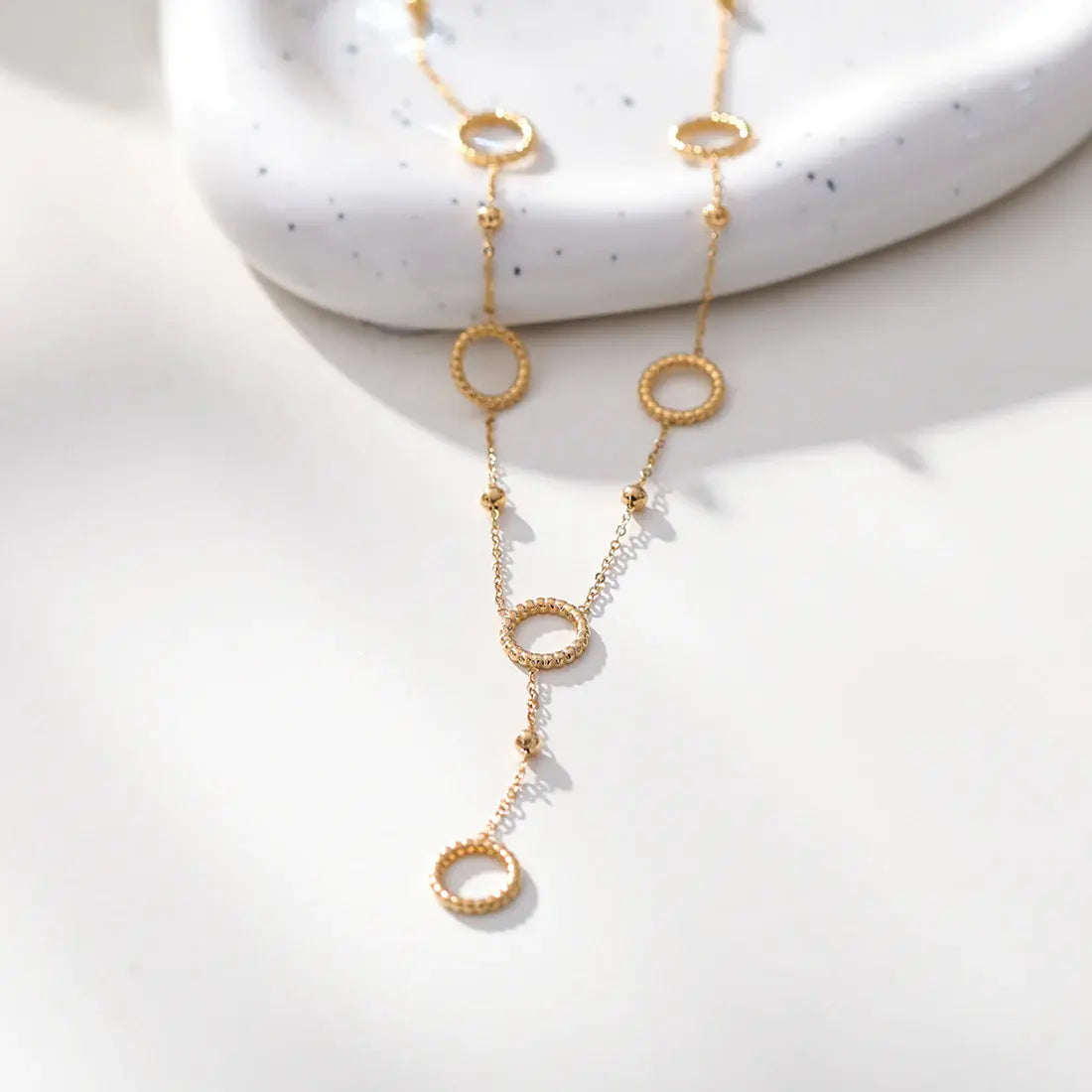 Collier doré avec multi cercle en Y Lina shop