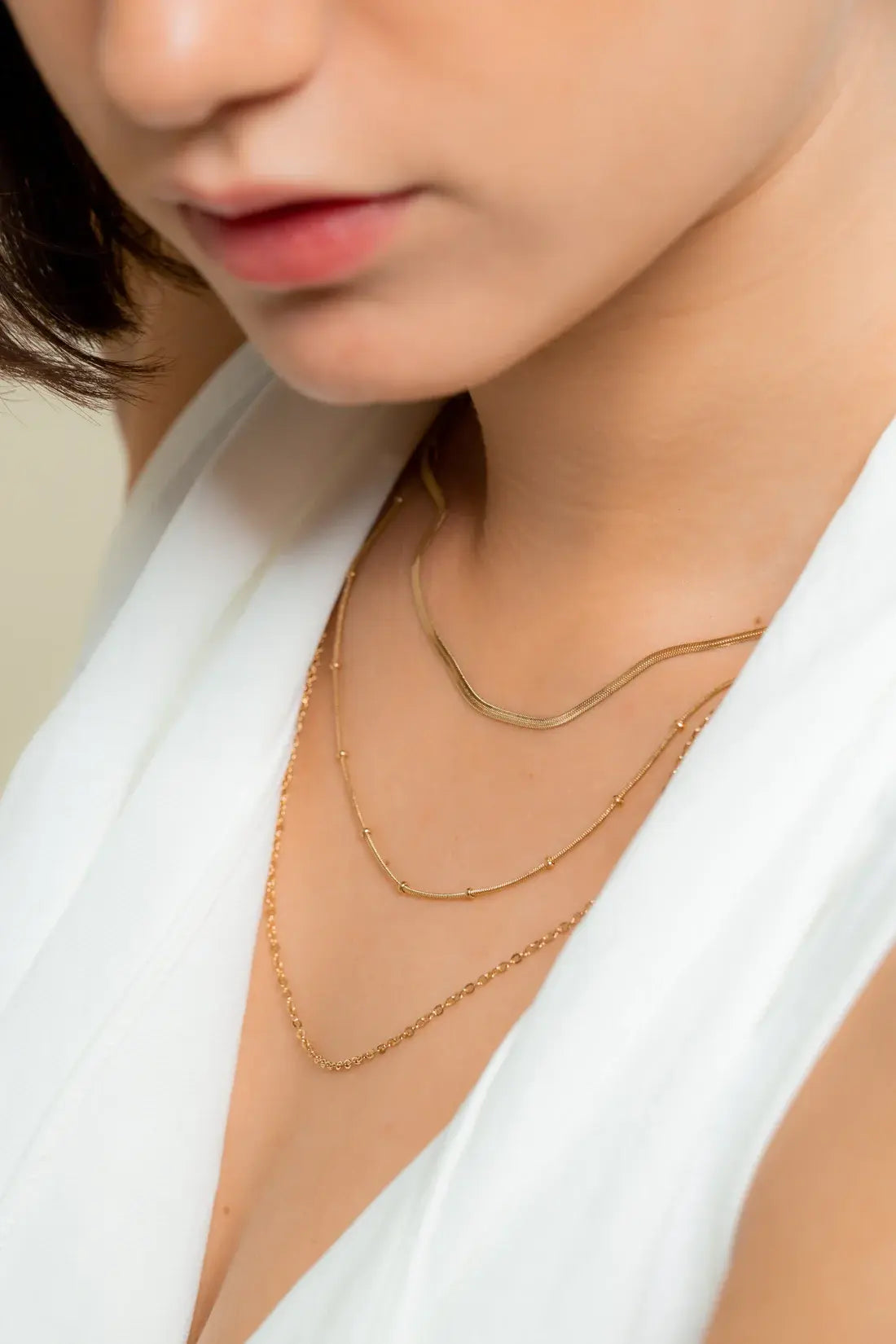 Collier fin triple rangs Lina shop